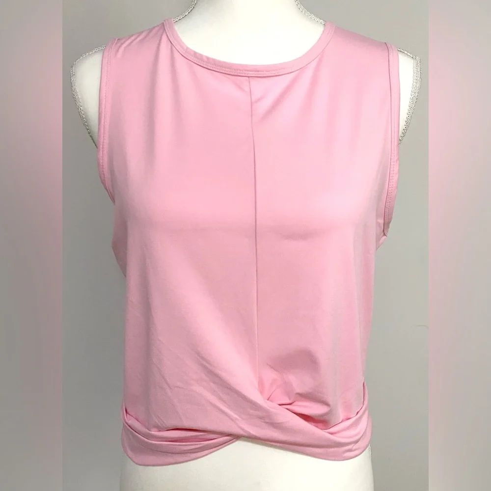 Recreation Womens L Solid Petal Pink Sleeveless Top Activewear Sporty Streetwear - Picture 16 of 16